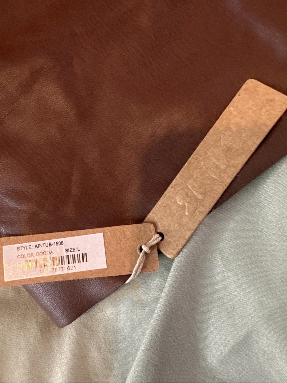SKIMS Brown Strapless Faux Leather Tube Top #519CL - Picture 3 of 5